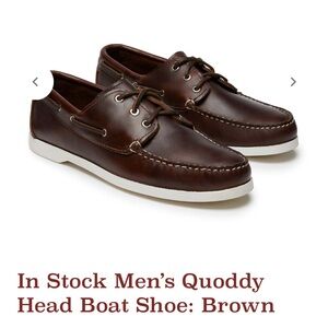 Quoddy Dark Brown Leather Boat Shoes new in box